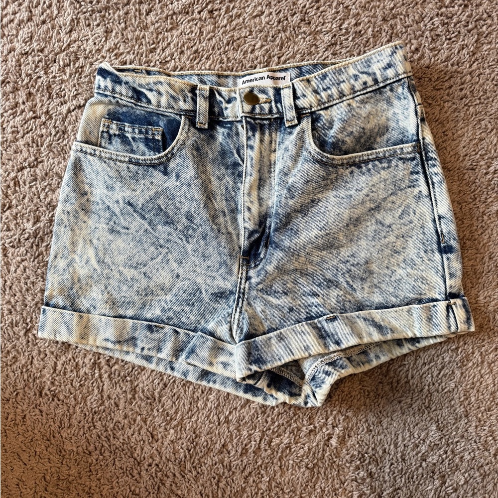 American Apparel Acid Washed Denim Women's Shorts